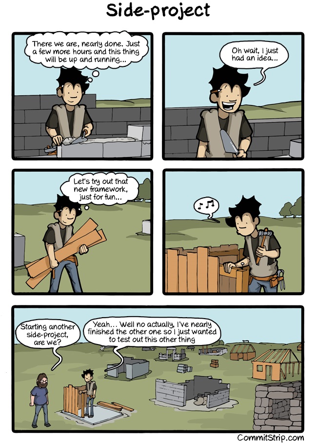 Commitstrip about side projects